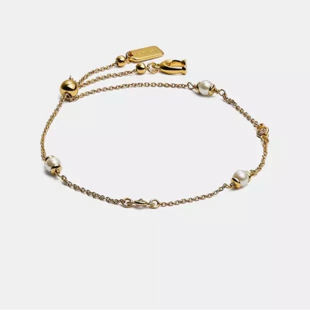 Coach Gold and White Minimalist Bracelet